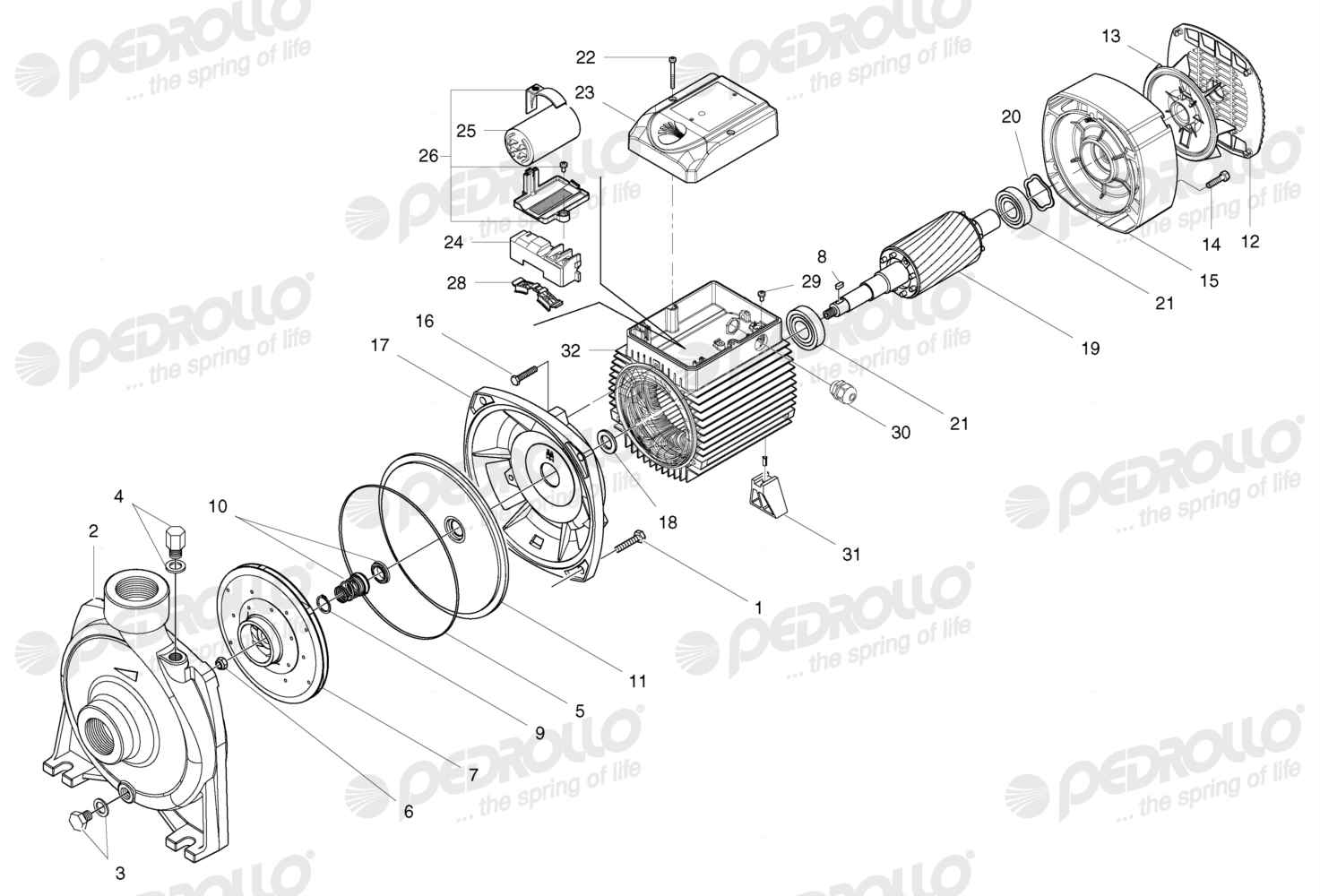 Despiece Pedrollo HFm 70C · 220V · versión B