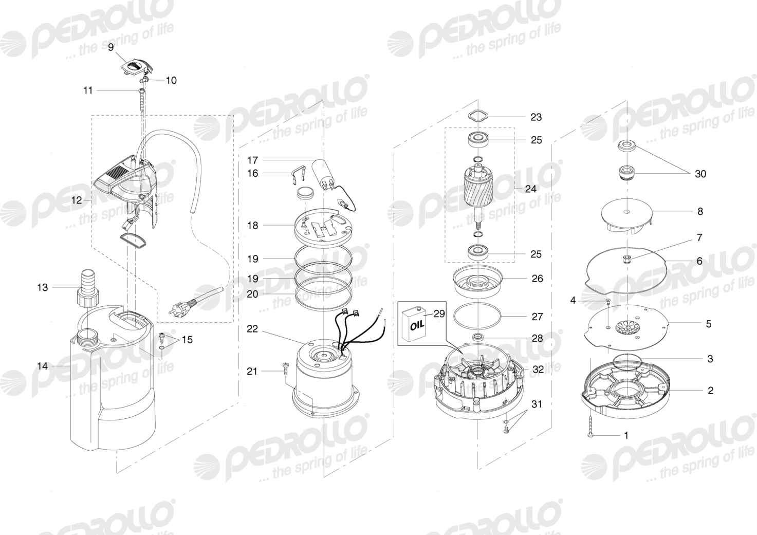 Despiece Pedrollo TOP 2-FLOOR · 220V · versión G