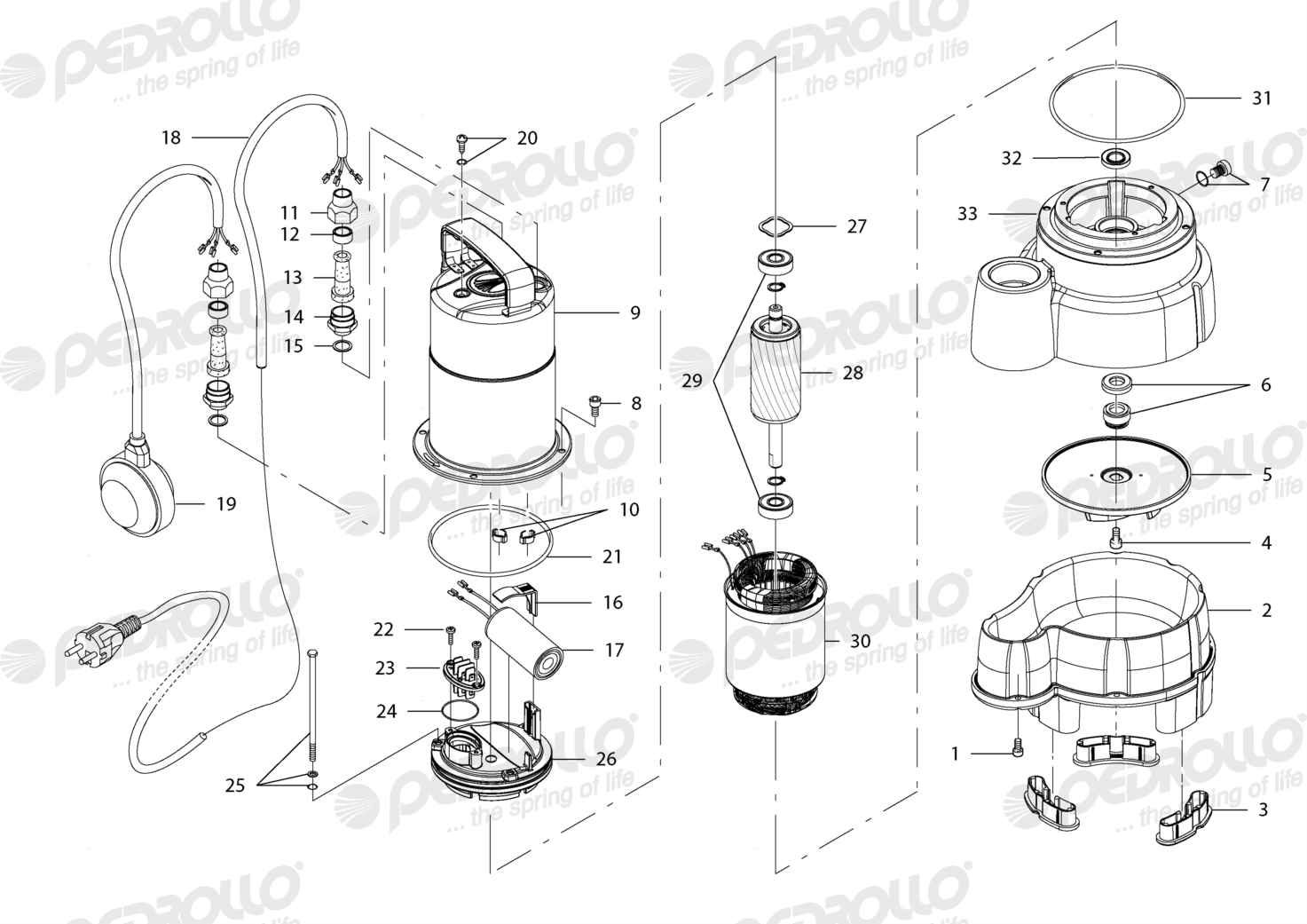 Despiece Pedrollo ZXm 1A/40 · 220V · versión Sin letra