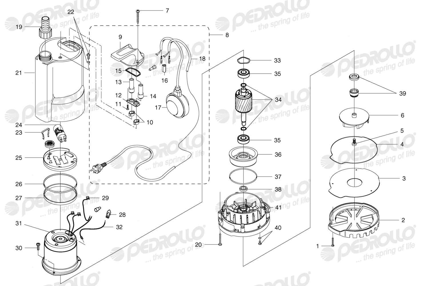 Despiece Pedrollo TOP 1 · 220V · versión C