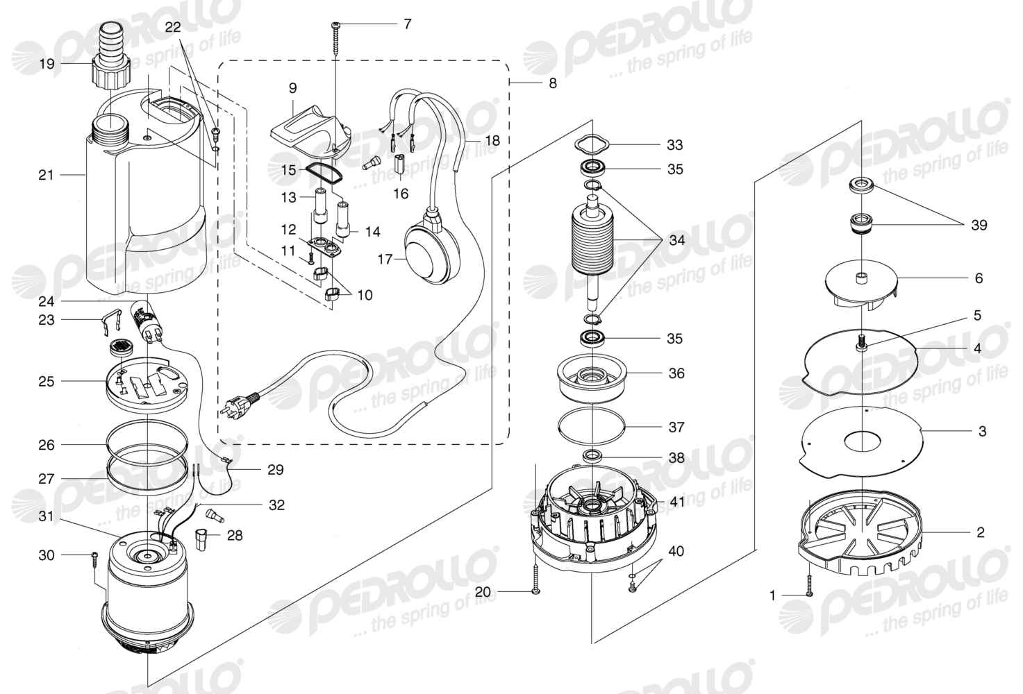 Despiece Pedrollo TOP 3 · 220V · versión A