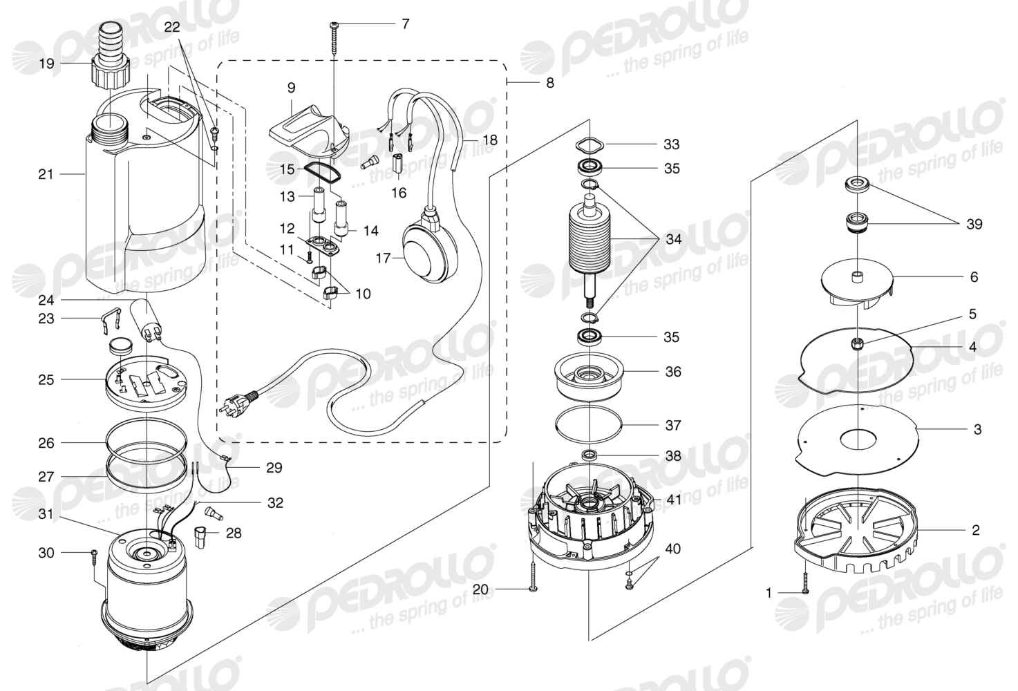 Despiece Pedrollo TOP 3 · 220V · versión B