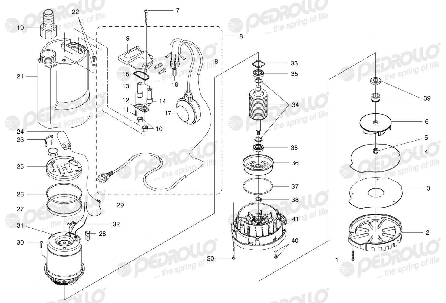 Despiece Pedrollo TOP 3 · 220V · versión C