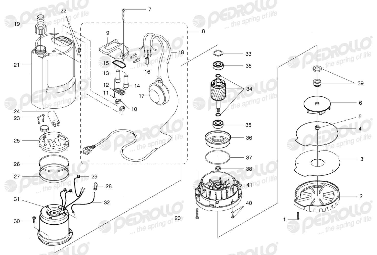 Despiece Pedrollo TOP 1 · 220V · versión E