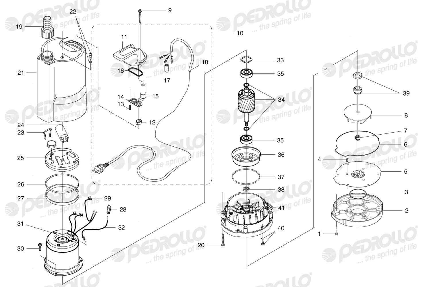 Despiece Pedrollo TOP 2-FLOOR · 220V · versión D