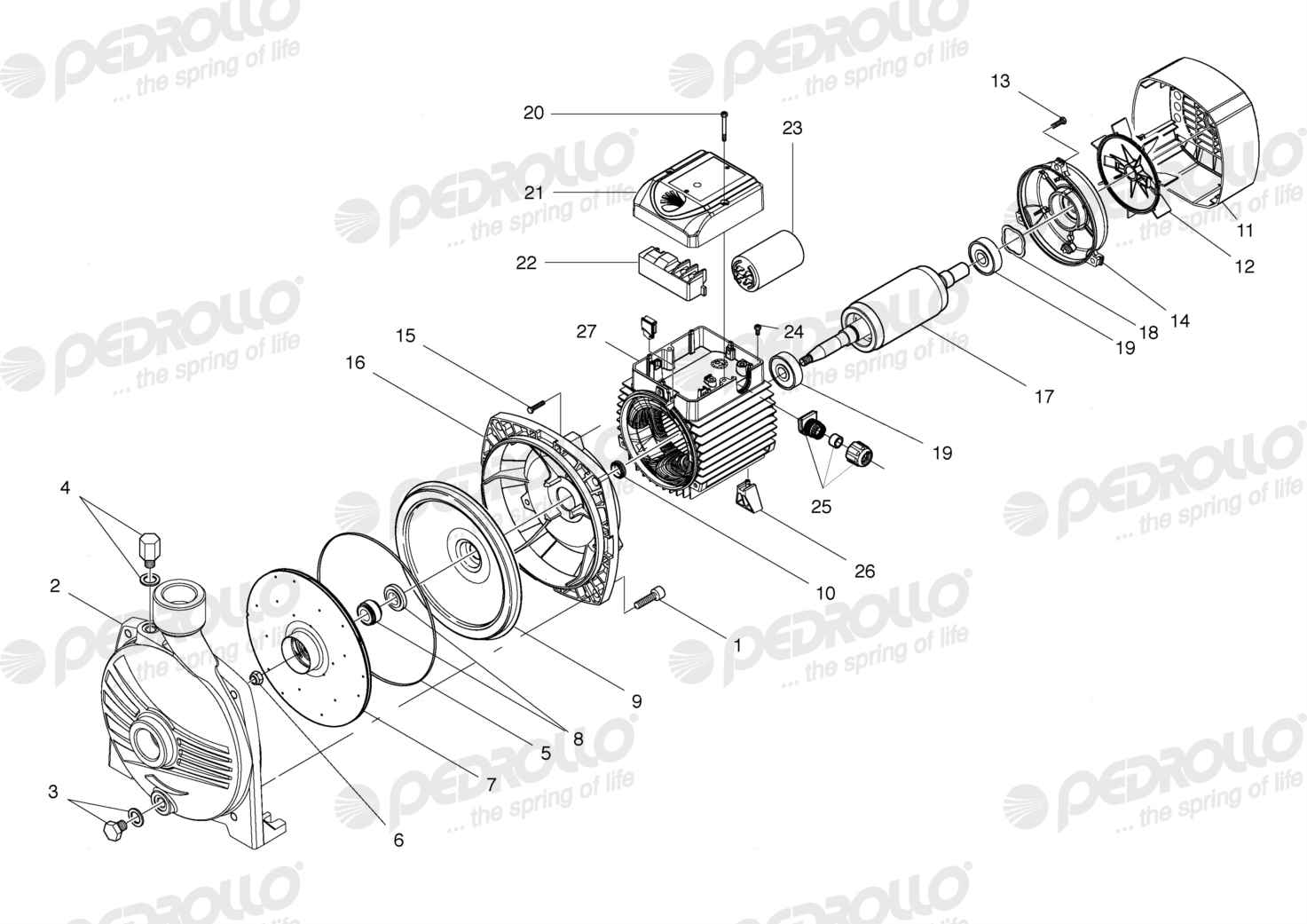 Despiece Pedrollo CPm 620 · 220V · versión C