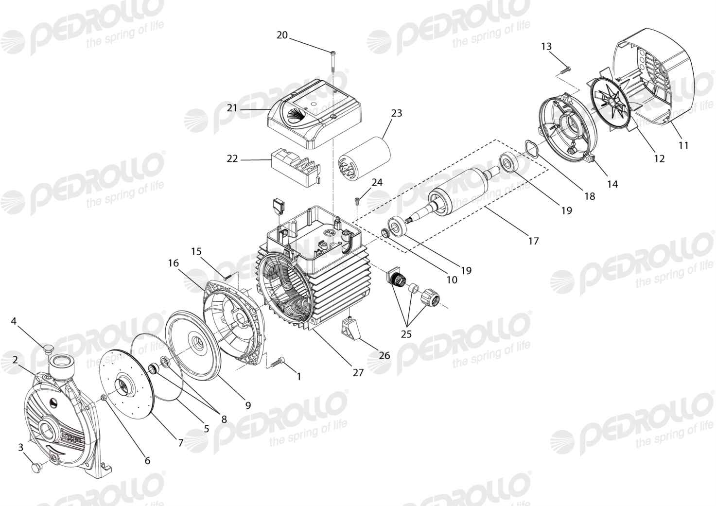 Despiece Pedrollo CPm 620 · 220V · versión E