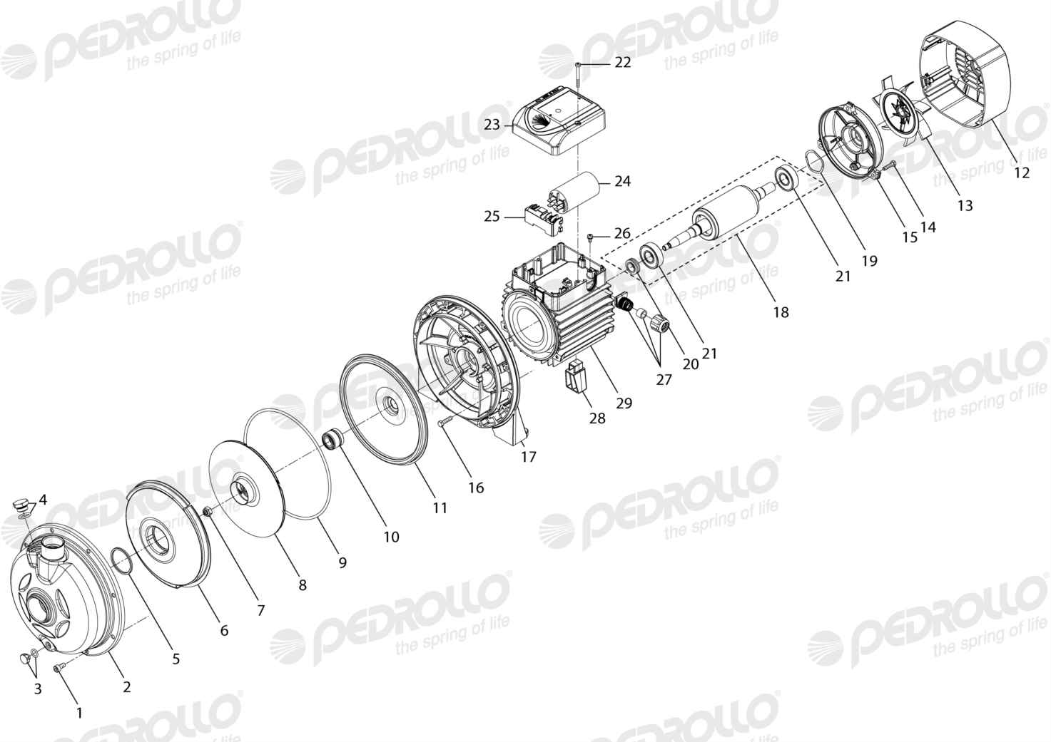Despiece Pedrollo AL-REDm 620-4 · 220V · versión Sin letra