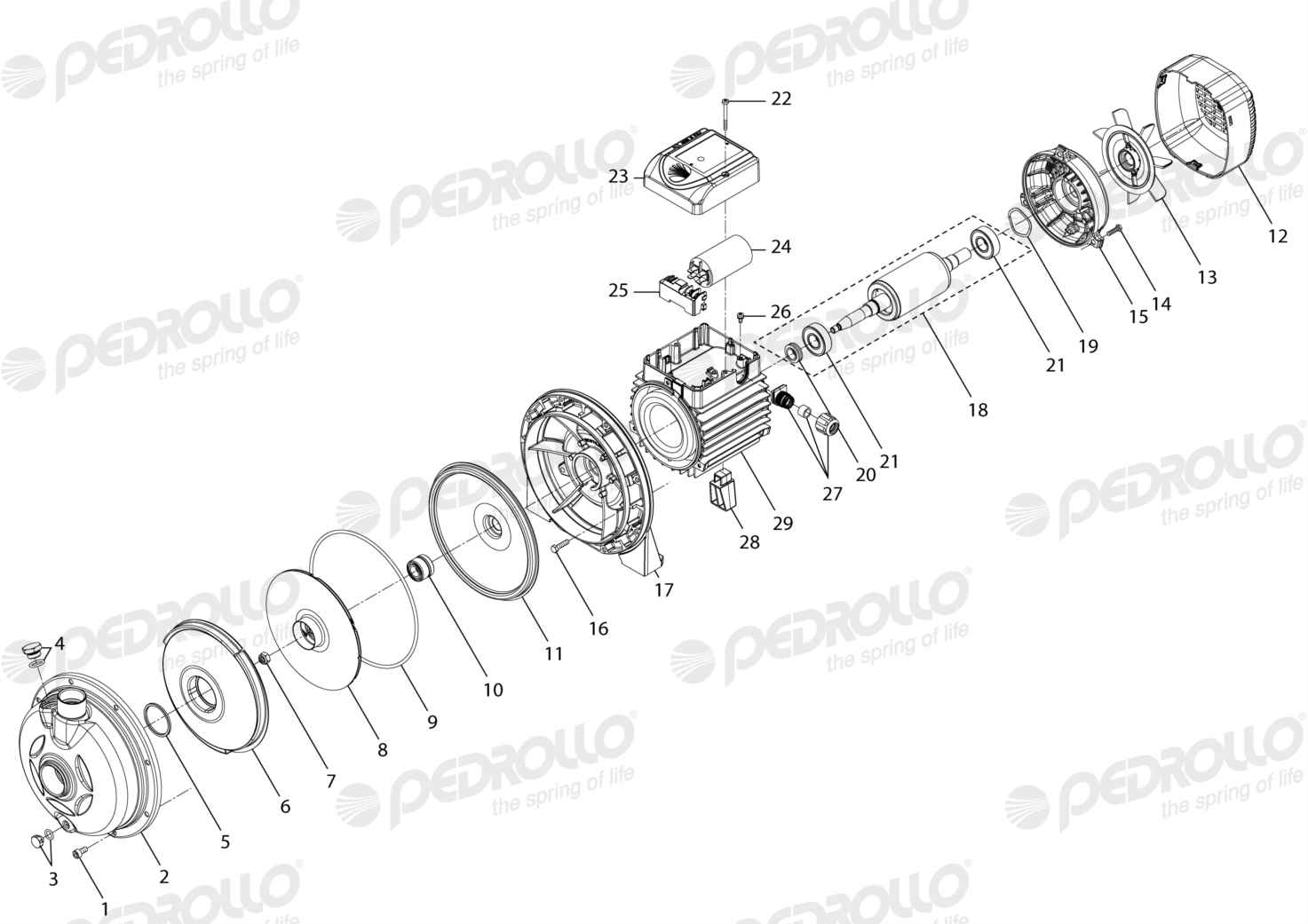 Despiece Pedrollo AL-REDm 620-4 · 220V · versión A