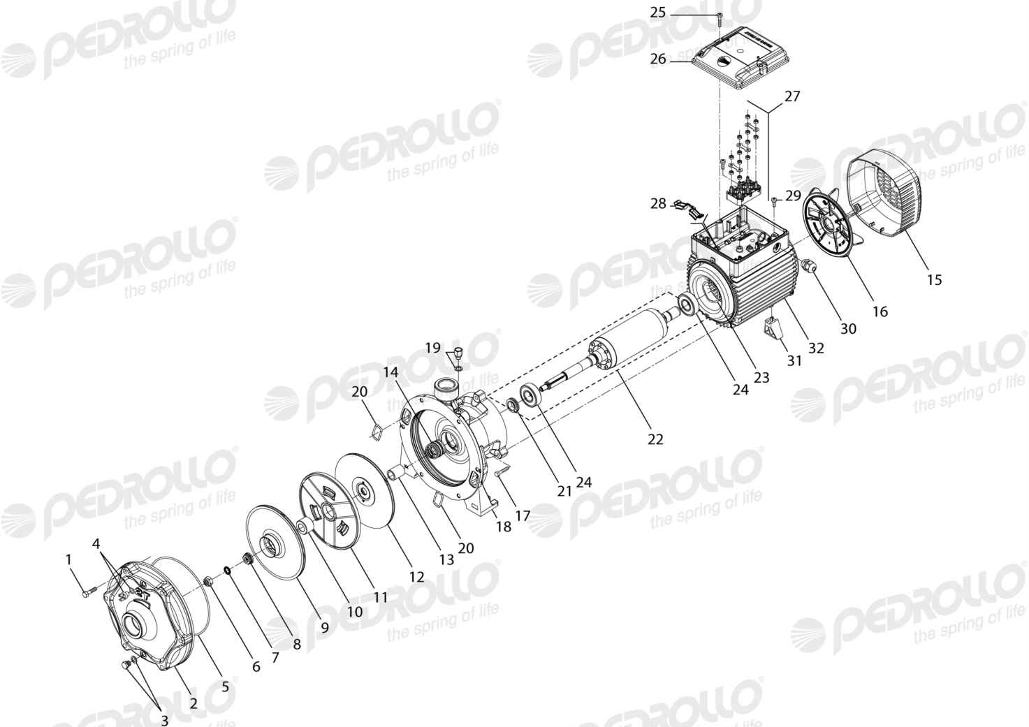 Despiece de la Pedrollo TURBO 6A