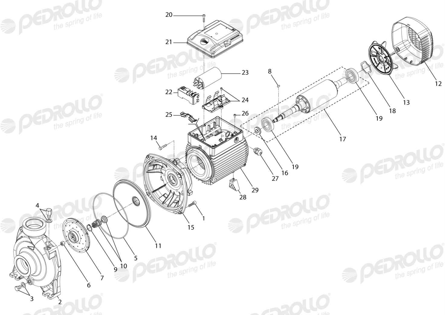 Despiece Pedrollo HFm 5ARM · 220V · versión B