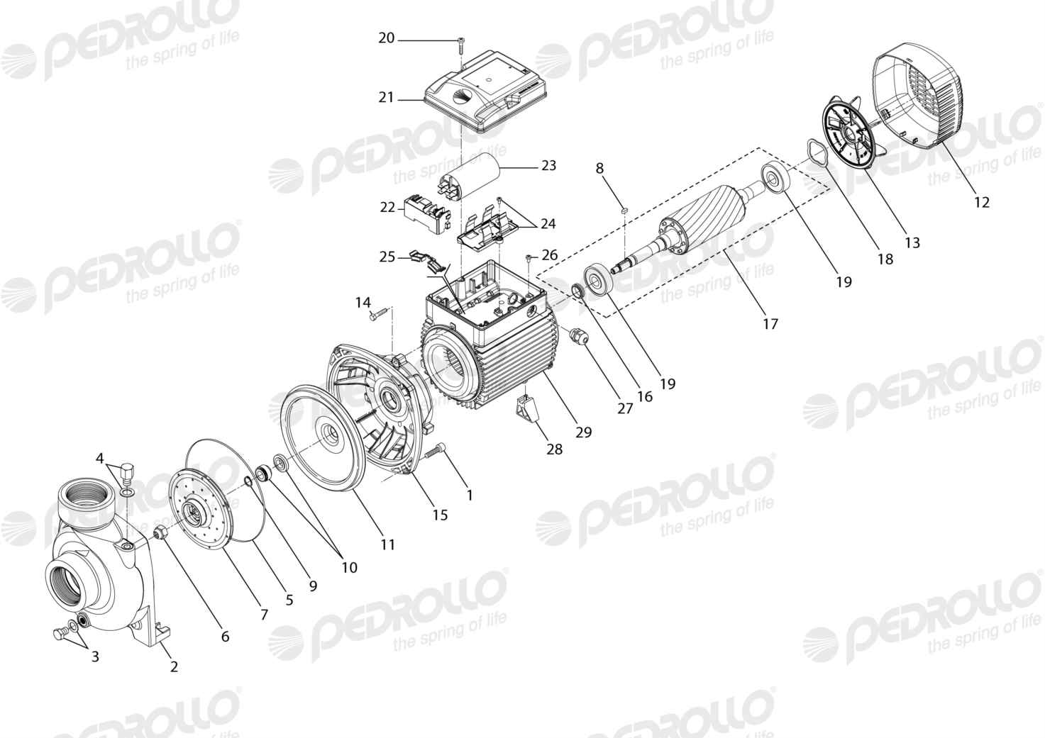 Despiece Pedrollo HFm 70C · 220V · versión C