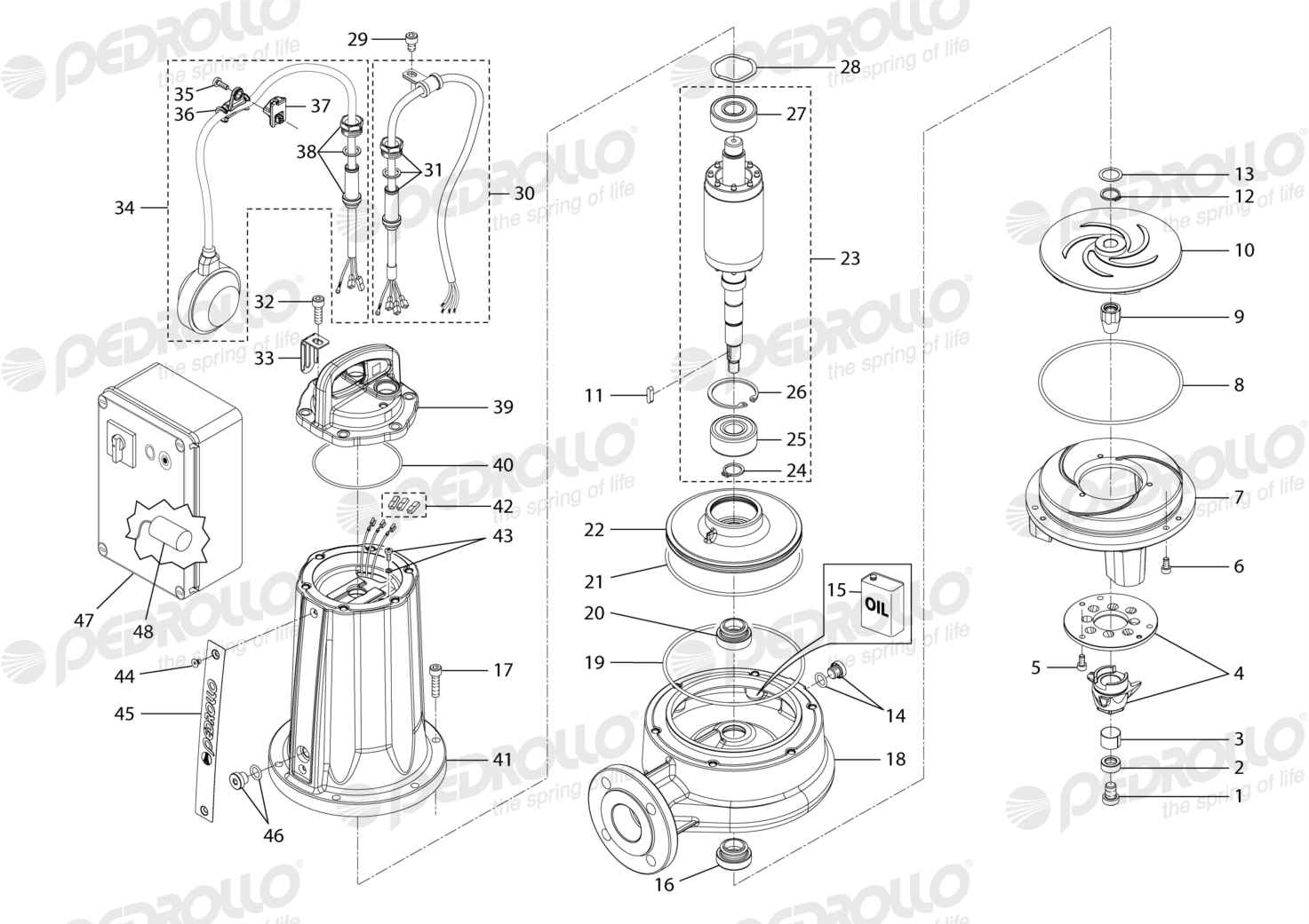 Despiece Pedrollo TRm 1.5 · 220V · versión Sin letra
