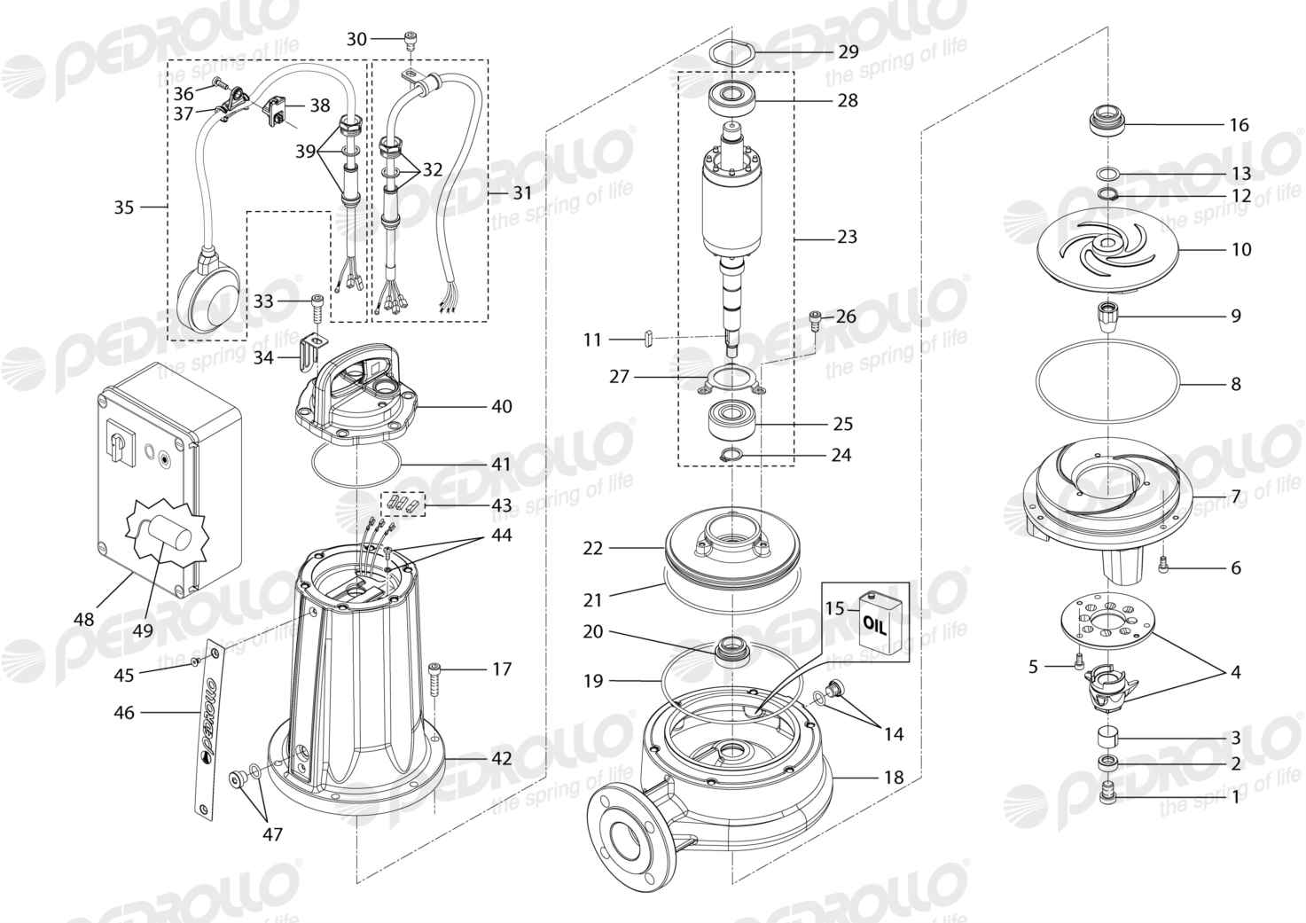 Despiece Pedrollo TRm 1.5 · 220V · versión A