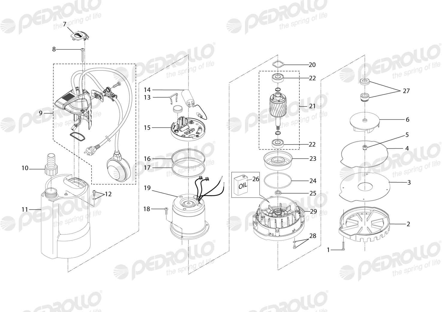 Despiece Pedrollo TOP 1 · 220V · versión H