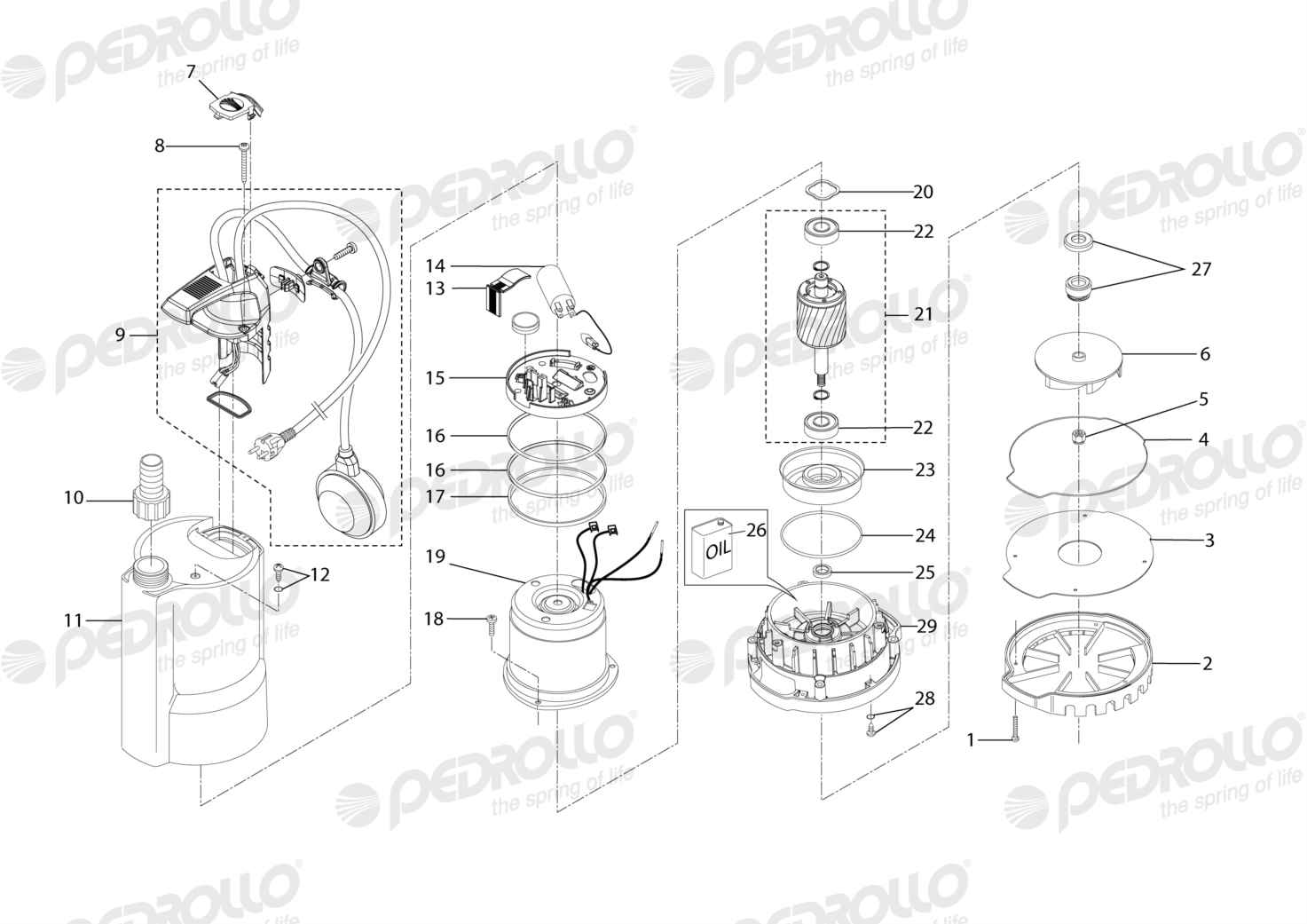 Despiece Pedrollo TOP 1 · 220V · versión I