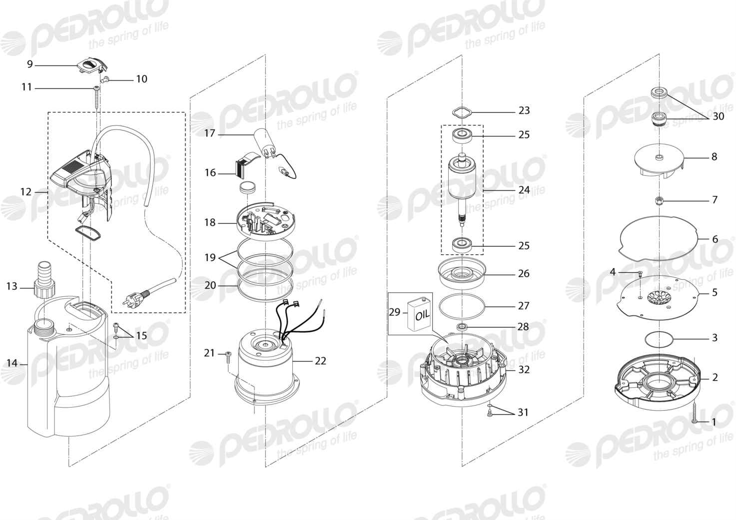 Despiece Pedrollo TOP 2-FLOOR · 220V · versión H