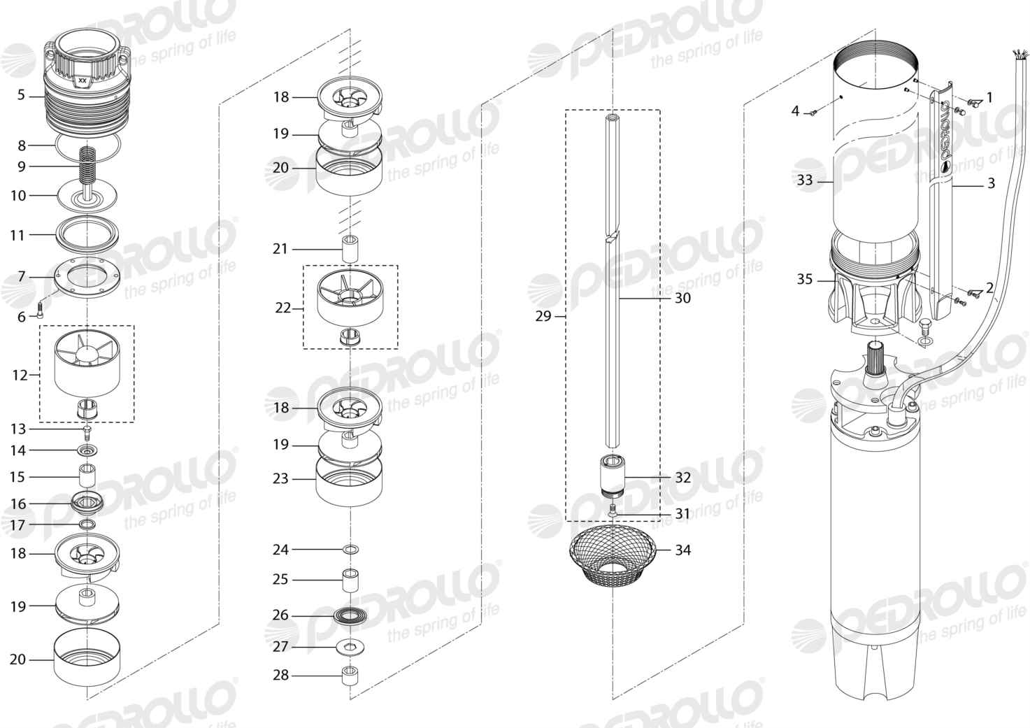 Despiece de la Pedrollo 6SR70G/200